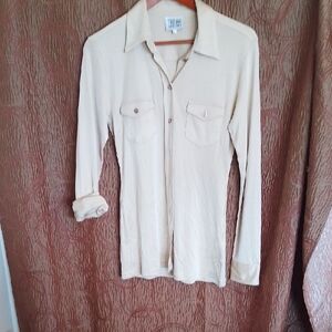 Gianfranco Ferre Cream Long-Sleeve Button Shirt